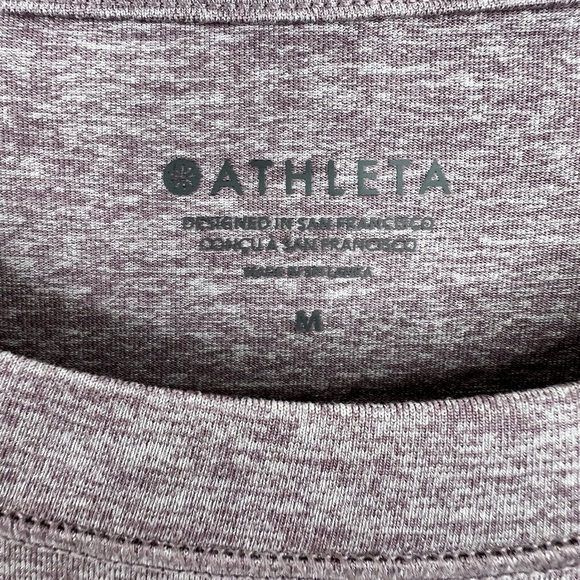 Athleta Uptempo Long Sleeve Stretch Top Size Medium Sugarplum Mauve Heather - Picture 6 of 7